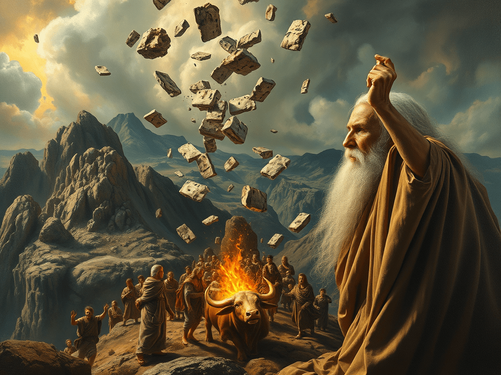 "משה מנפץ את לוחות הברית" אילן מויאל, דימוי דיגיטלי